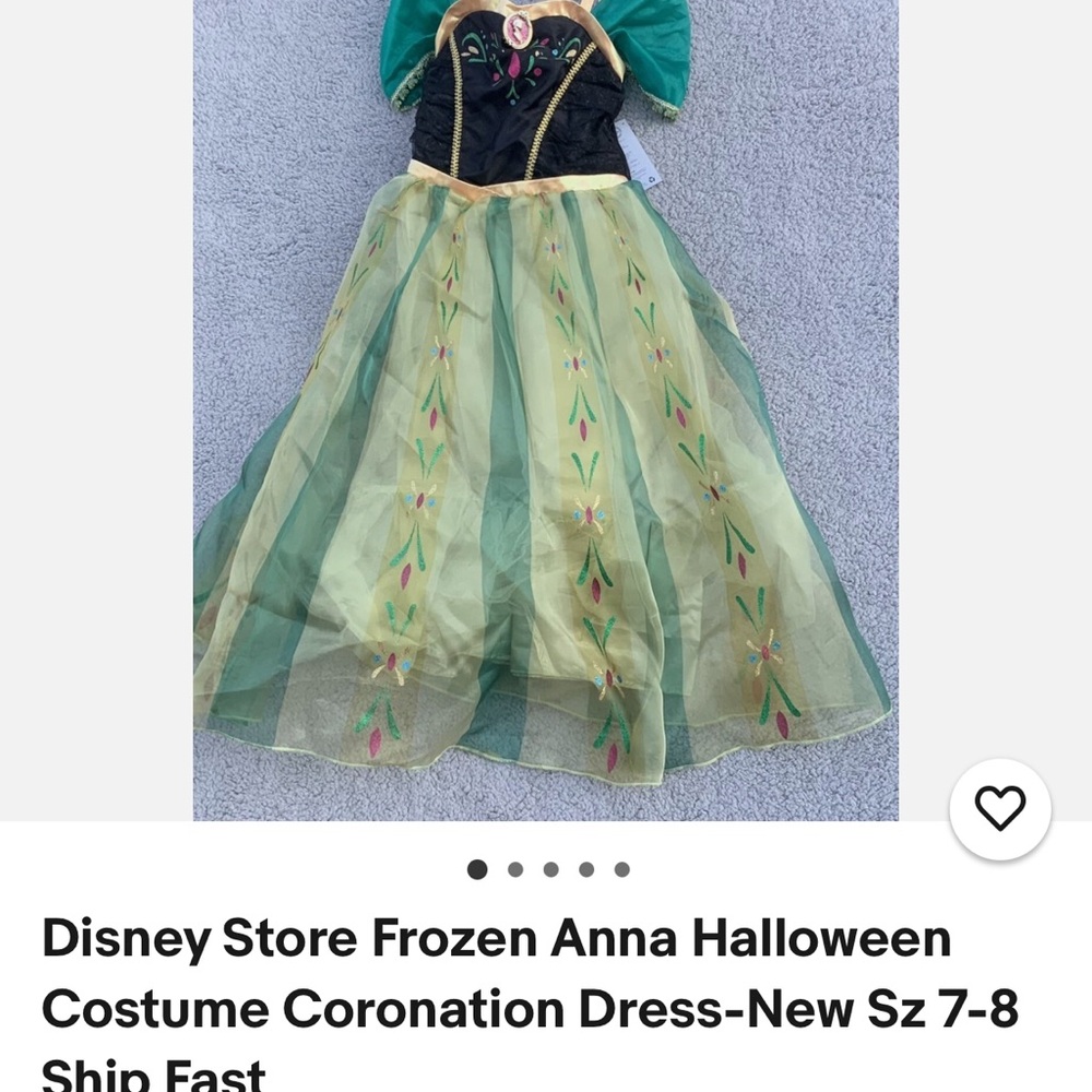 Disney Frozen Anna Green and Gold Costume Dress